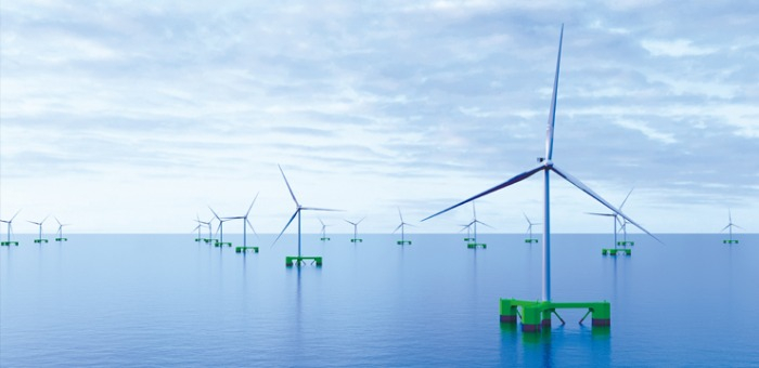 Floating offshore wind farm (Courtesy of HD KSOE)