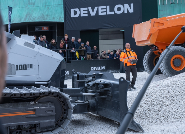 Products of Develon, HD Hyundai Infracore's new brand, at Intermat 2024 (Courtesy of News1)
