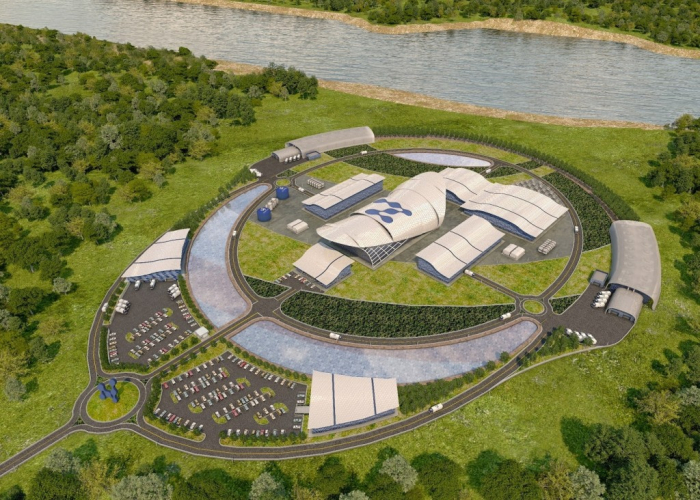 Aerial　view　of　NuScale　Power’s　small　modular　reactor　(SMR)　model