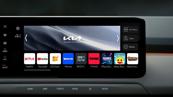 LG Electronics' automotive WebOS installed on the Kia EV3
