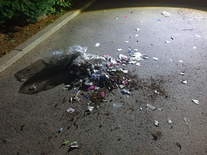 The contents of a balloon, which appeared to include trash and leaflets. PHOTO: SOUTH KOREAN DEFENSE MINISTRY