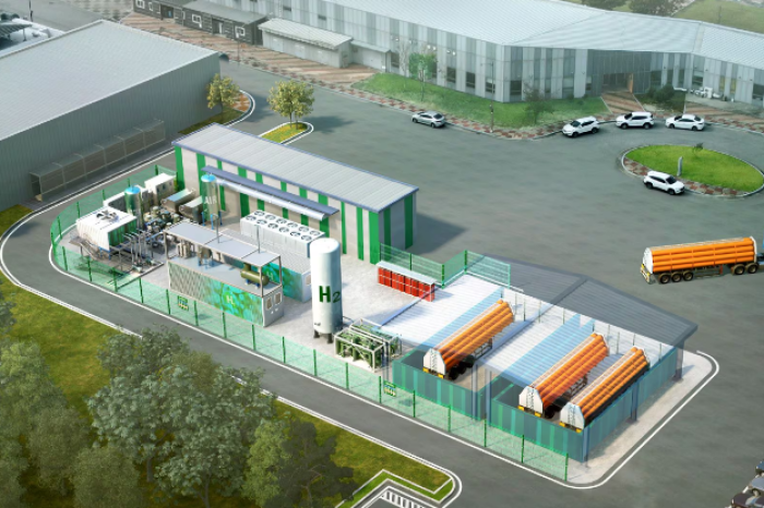 A rendering of the hydrogen plant using water electrolysis to be built in Buan, South Korea (Courtesy of Hyundai E&C)