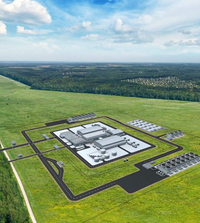 A rendering image of NuScale Power's SMR plant