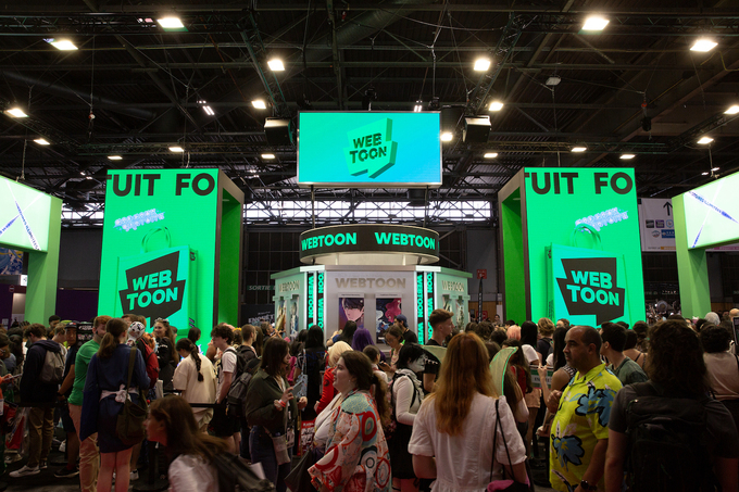 Naver Webtoon booth at France Amazing Festival in July 2023 (Courtesy of Naver Webtoon)