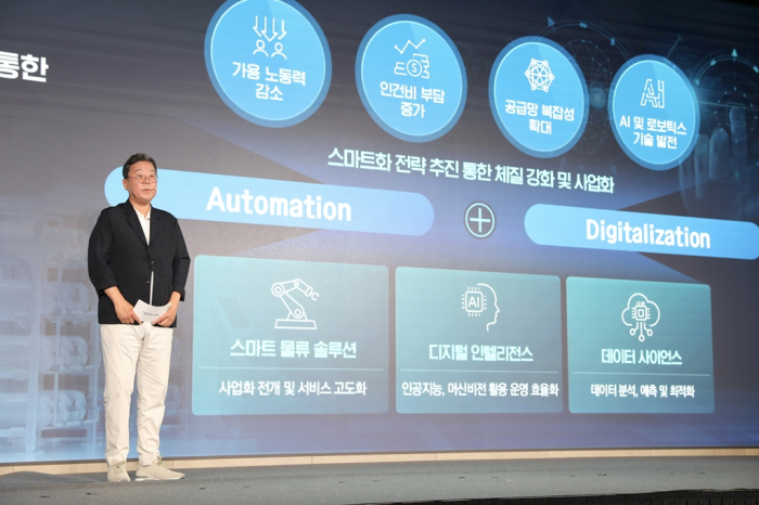 Hyundai Glovis CEO Lee Kyoo-bok unveils the company's long-term business strategy at the 2024 Investor Day