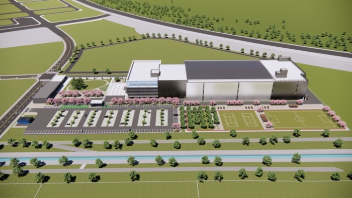 A　bird's-eye　view　of　Doosan　Tesna’s　new　chip-testing　plant　in　Pyeongtaek,　Gyeonggi　Province　(Courtesy　of　Doosan　Group)