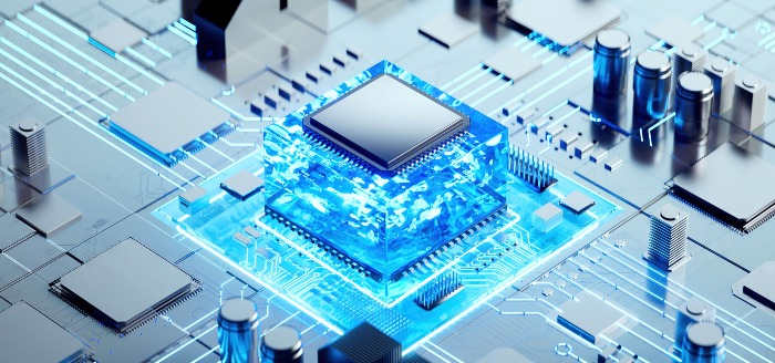 3D　rendering　of　an　AI　circuit　board 