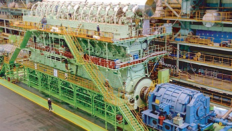 Hanwha Engine's ship engine production (File photo by Hanwha Engine)