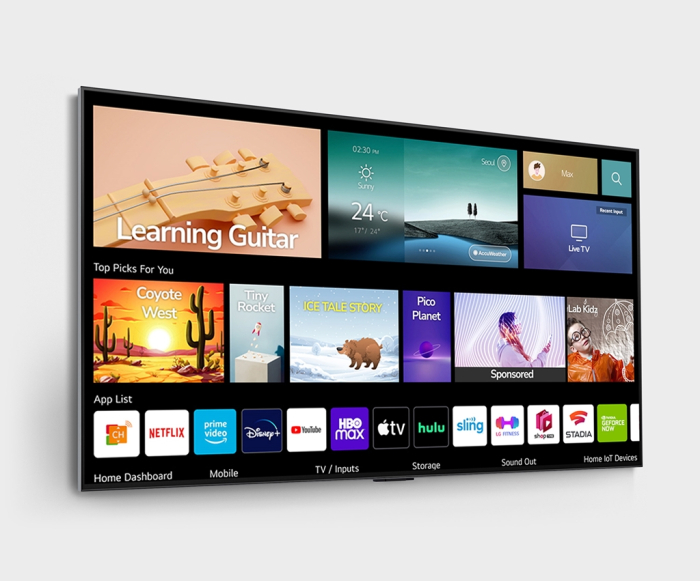LG Electronics' 77-inch smart OLED TV equipped with its webOS platform