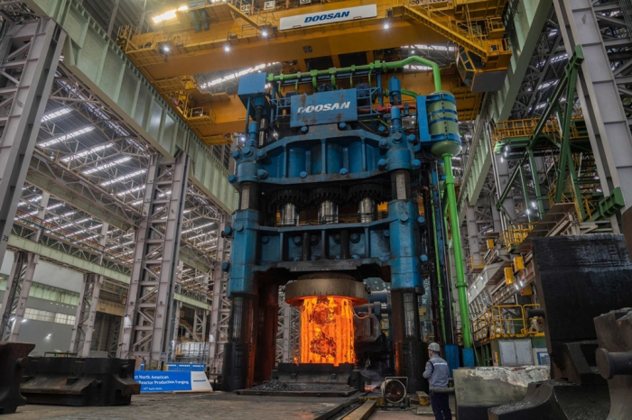 Doosan Enerbility's smaller modular reactor (SMR) parts-making plant in Korea