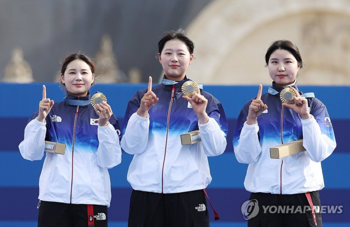 South　Korean　archers　capture　the　country's　10th　consecutive　women's　archery　team　gold　medal　at　the　Summer　Olympics　2024　in　Paris
