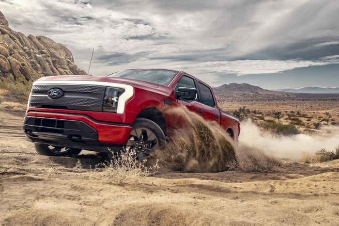The Ford F-150 Lightning equipped with SK On battery (File photo downloaded from Ford Motor website)