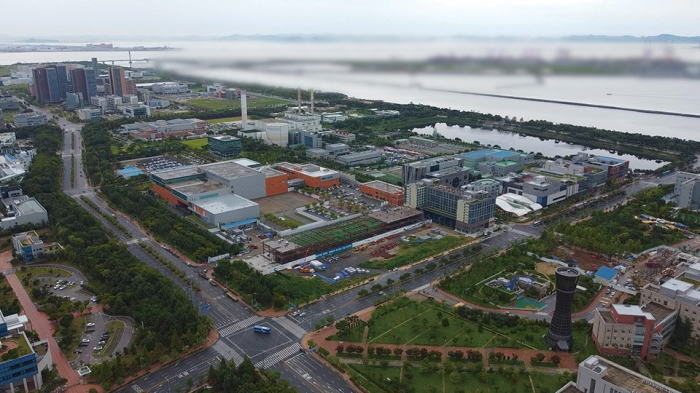  A　bird's-eye　view　of　Celltrion's　Songdo　campus　in　Incheon,　South　Korea
