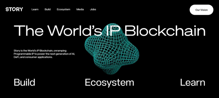 Story Protocol is an IP-focused blockchain (Screenshot captured from its website)