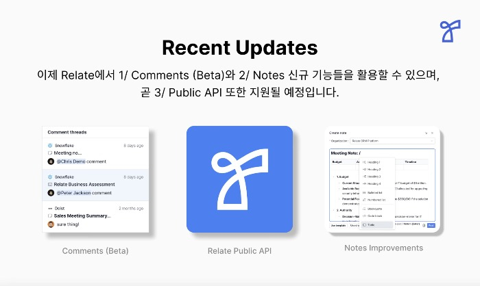 New features in Relate (Courtesy of Pixelic)