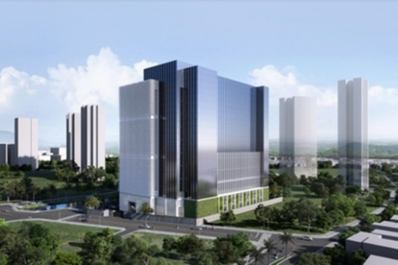 A　rendering　of　a　data　center　to　be　built　in　Menteng　Atas,　Setiabudi,　in　Jakarta