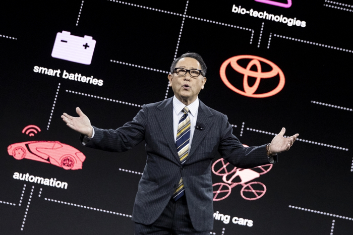 Toyota　Chairman　Akio　Toyoda　at　2020　CES　in　Las　Vegas　(Courtesy　of　Yonhap)