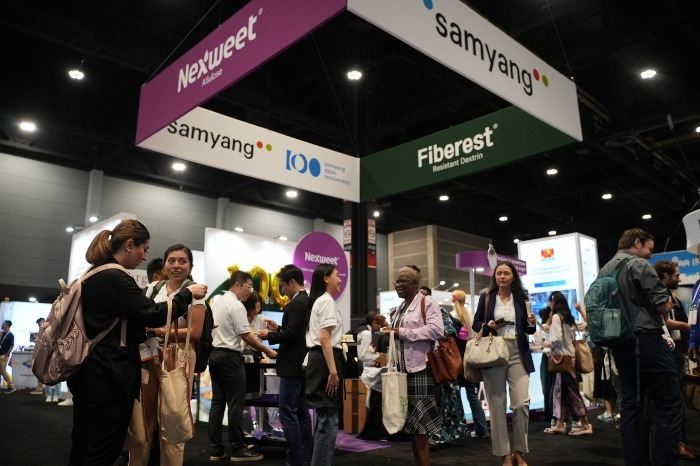 Samyang booth at the IFT 2024 International Food Technology Expo, held in Chicago in July (Courtesy of Samyang)