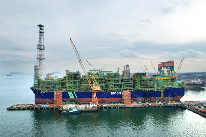 A floating production storage and offloading (FPSO) vessel under construction in Singapore and owned by SK E&S will be used for the Barossa gas project in Australia