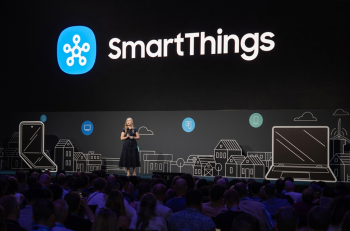 Deborah Honig, chief customer officer of One Samsung, speaks about SmartThings at Samsung’s IFA 2024 presentation in Berlin