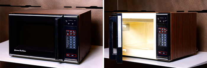 The 37-year-old Samsung microwave, MW5500, SNU honorary professor Kim Kyu-won donated to Samsung