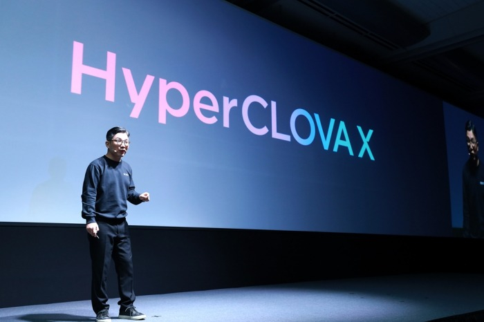 Naver Cloud CEO Kim Yoo-won demonstrated HyperCLOVA X in 2023