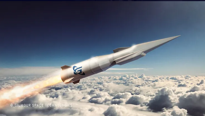 Artist's illustration of Gilmour Space’s new hypersonic flight test service (File photo captured from Gilmour Space’s website)