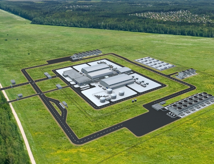 A rendering of NuScale Power's SMR plant