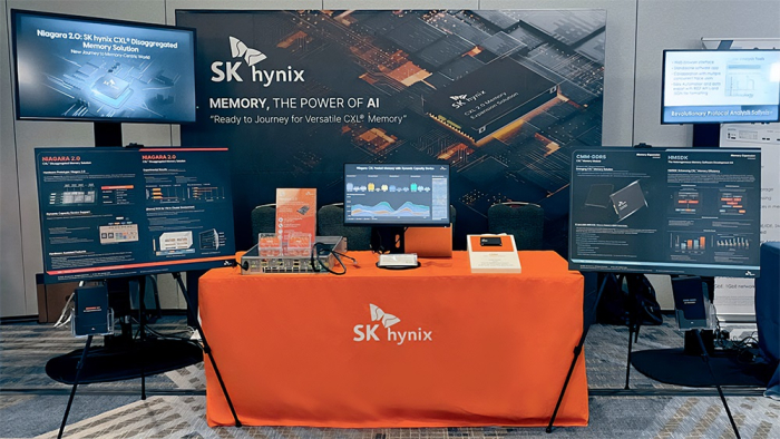 SK Hynix’s booth at CXL DevCon 2024 in Santa Clara, California