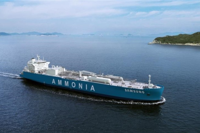 Samsung Heavy Industries' design for an ammonia fuel cell-powered very large ammonia carrier (VLAC) obtained Approval in Principle (AIP) from Lloyd's Register in June 2024 (Courtesy of Samsung Heavy)