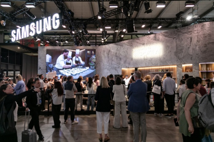 Samsung's　booth　at　EuroCucina　2024　(Courtesy　of　Samsung　Electronics) 