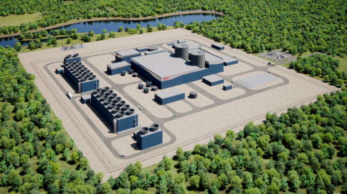 Holtec’s　dual-unit　SMR-300　small　modular　nuclear　plant　in　perspective　view　(File　photo　captured　from　Holtec’s　website)