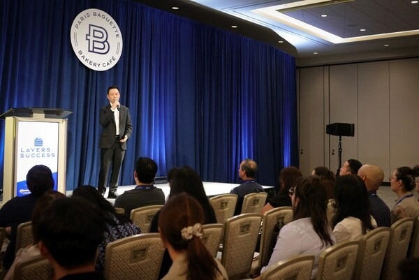 Paris Baguette CEO Hur Jin-Soo speaks at the 2024 Paris Baguette Franchise Convention on Aug. 6 at Resort World in Las Vegas (File photo by Paris Baguette)