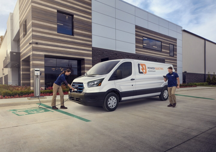 The E-Transit, Ford’s all-electric van, which is expected to be equipped with LG Energy’s batteries (File photo downloaded from Ford’s website)