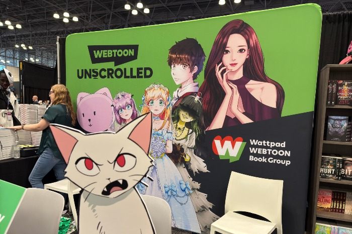 Korean webcomics promotional booth at New York Comic Com 2024 (Courtesy of Yonhap)