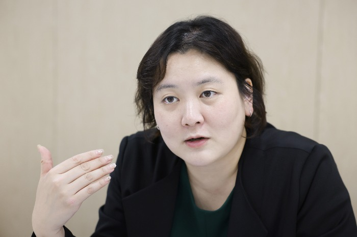 Mediaiplus founder and CEO Jung Jihee during an interview with The Korea Economic Daily on Oct. 16, 2024