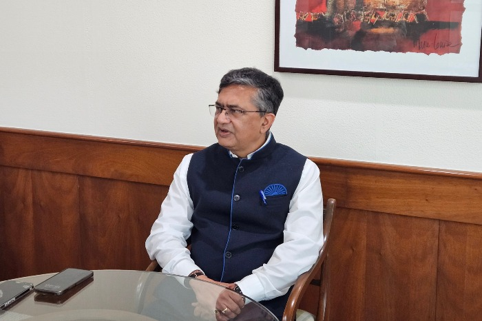 NSE　CEO　Ashish　Chauhan　speaks　during　an　interview　with　The　Korea　Economic　Daily　in　Mumbai　on　Oct.　22,　2024 