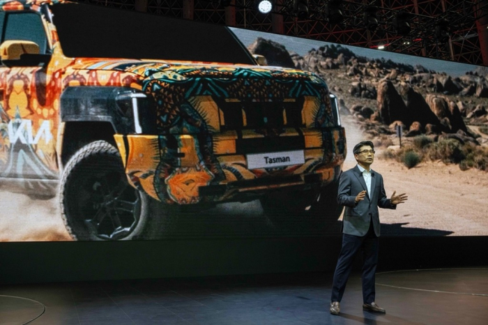 Kia President and CEO Song Ho Sung speaks at the Jeddah International Motor Show on Oct. 29, 2024 (Photo by Jin-Won Kim)