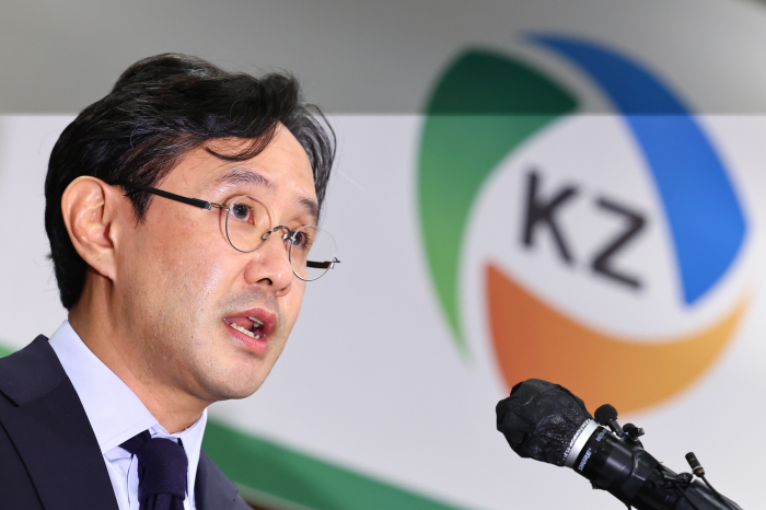 Choi Yun-birm, chairman of Korea Zinc, spoke at a press conference in October to announce measures to counter MBK Partners-led group's takeover bid