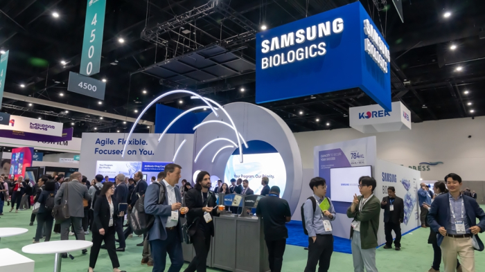 Samsung Biologics' booth at the BIO International Convention 2024 held in San Diego (Courtesy of Yonhap)