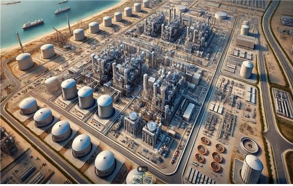 An image of the 2.4 GW combined cycle gas power plant and desalination plant to be built by Samsung C&T and its partners