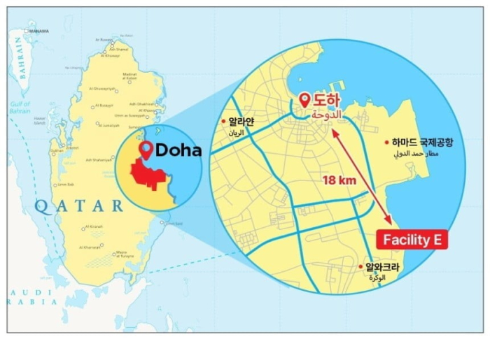 The location of Samsung C&T's power plant construction project in Qatar