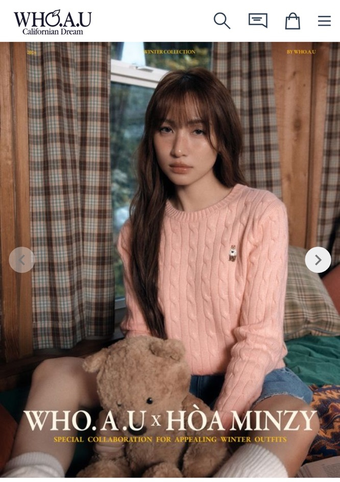 WHO.A.U's　Vietnamese　brand　model　Hòa　Minzy　(Courtesy　of　E-Land　World)