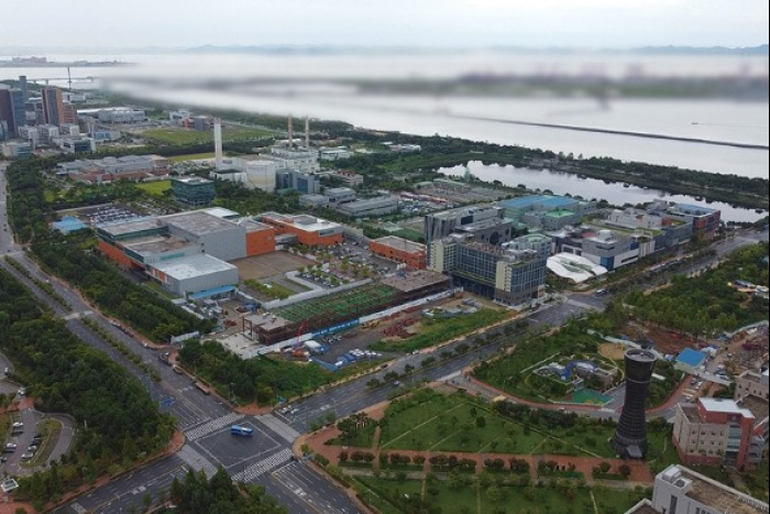 A bird's-eye view of Celltrion's Songdo campus in Incheon, South Korea
