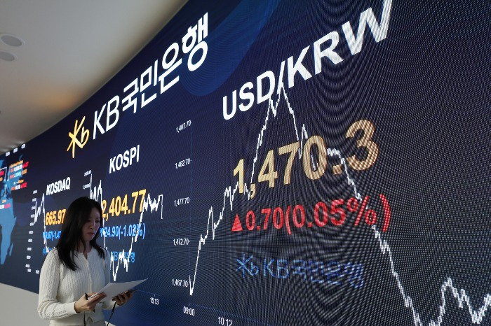 KB Kookmin Bank dealing room on Dec. 27, 2024