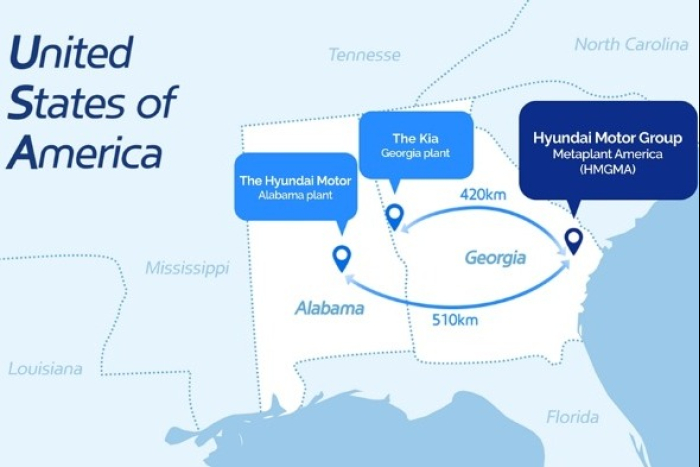 Hyundai Motor Group operates plants in the US states of Alabama and Georgia
