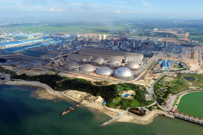 A bird's-eye view of Hyundai Steel's steel plant in Dangjin, South Chungcheong Province