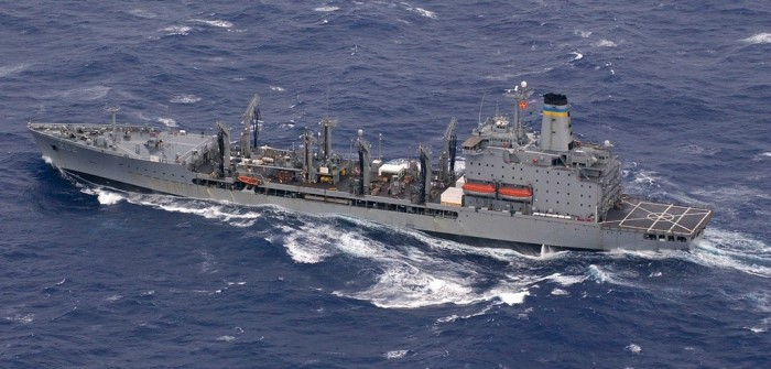 USNS　Yukon,　a　31,000-ton　replenishment　oiler　under　the　US　Seventh　Fleet　(Courtesy　of　Hanwha　Ocean)