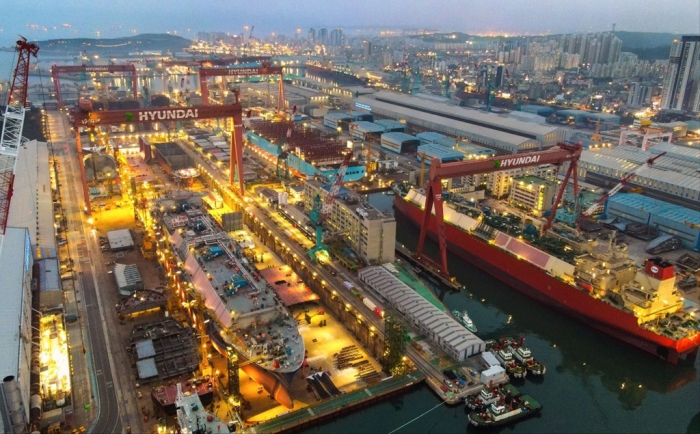 HD Hyundai Heavy Industries’ shipyard in Ulsan, South Korea (File photo)