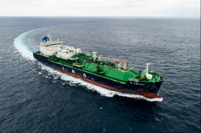 An　LNG　bunkering　ship　with　a　capacity　of　18,000　cubic　meters　built　by　HD　Hyundai　Mipo　(Courtesy　of　HD　Hyundai　Mipo) 